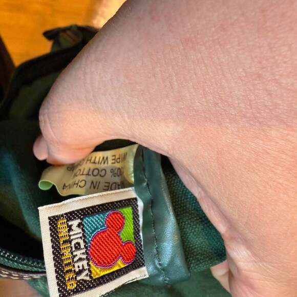 Vintage Disney Mickey Unlimited Green Canvas Tote Bag – Mickey Mouse Embroidery - Picture 2 of 4